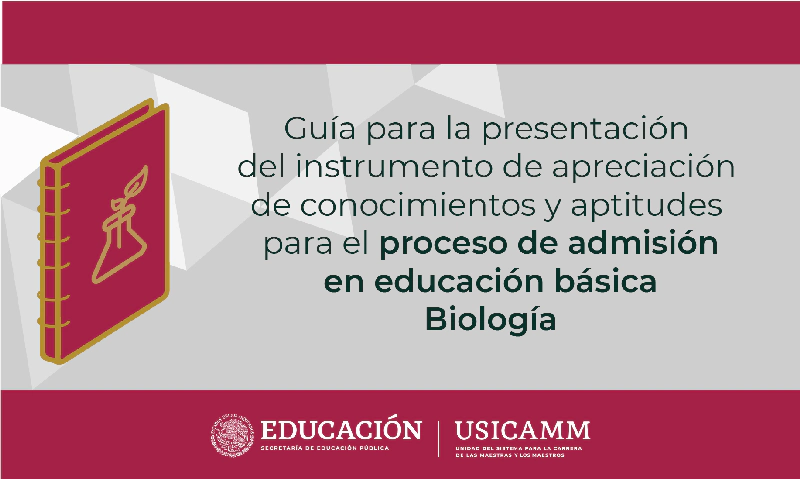 Portada de la guía de estudio USICAMM de Biología para el examen de admisión docente 2026-2027
