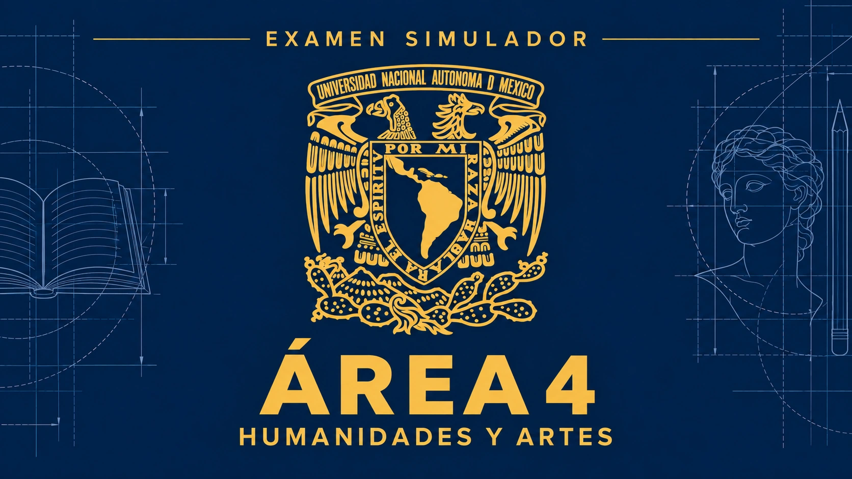 Portada del examen simulador UNAM Área 4: Humanidades y de las Artes
