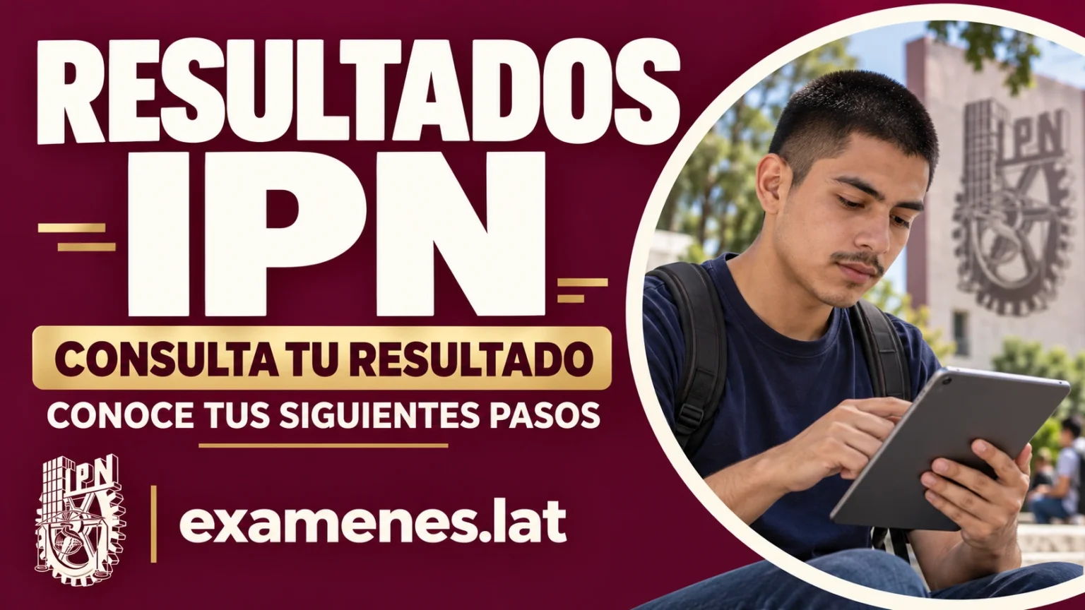 Resultados IPN: aspirante revisa en su tableta el resultado del examen de admisión del Instituto Politécnico Nacional