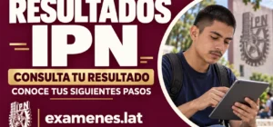 Resultados IPN: aspirante revisa en su tableta el resultado del examen de admisión del Instituto Politécnico Nacional