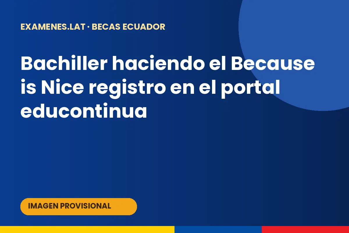 Bachiller haciendo el Because is Nice registro en el portal educontinua