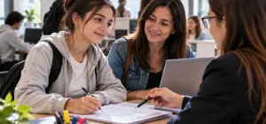 Becas Ciudad inscripción: estudiante porteña completando el trámite con miBA