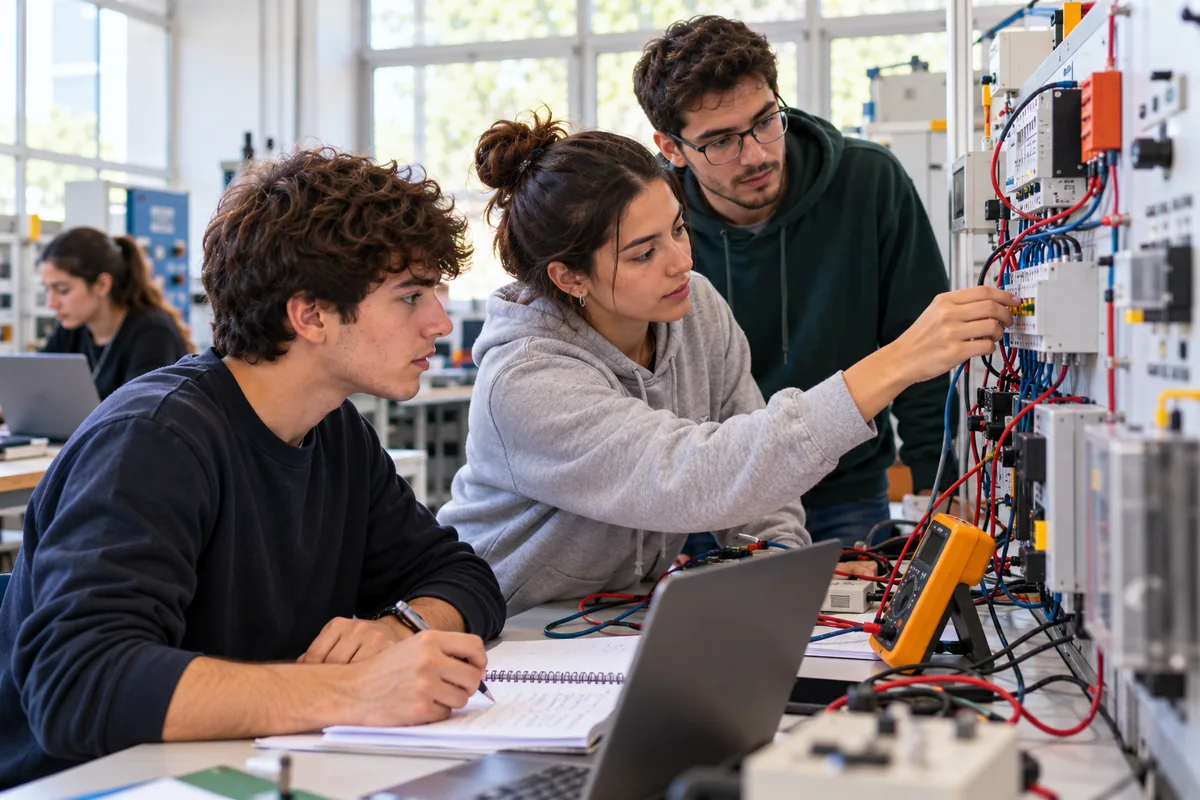 Becas Manuel Belgrano: estudiantes de ingeniería en un laboratorio universitario