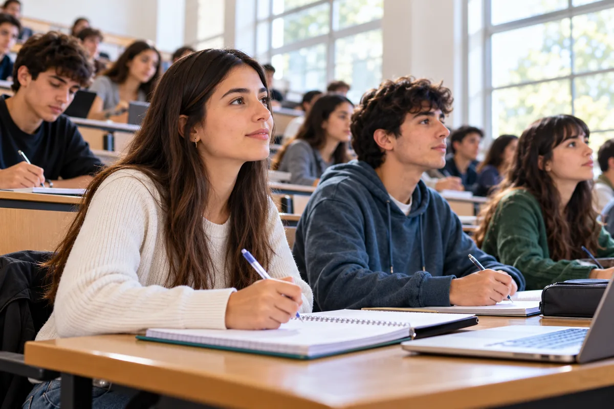 Becas Progresar Superior: estudiantes universitarios en un aula de la facultad