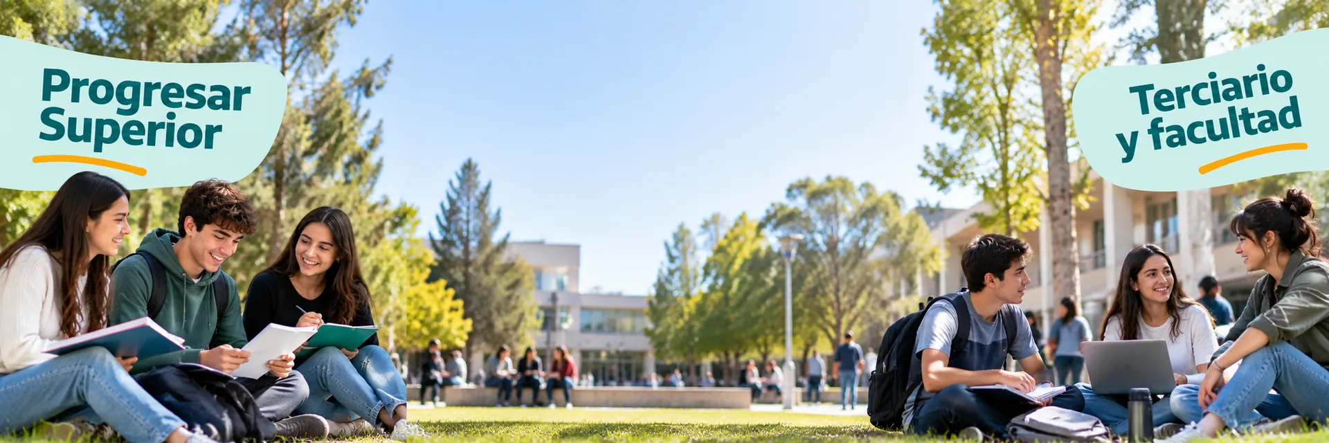 Becas Progresar Superior panorámica de un campus universitario