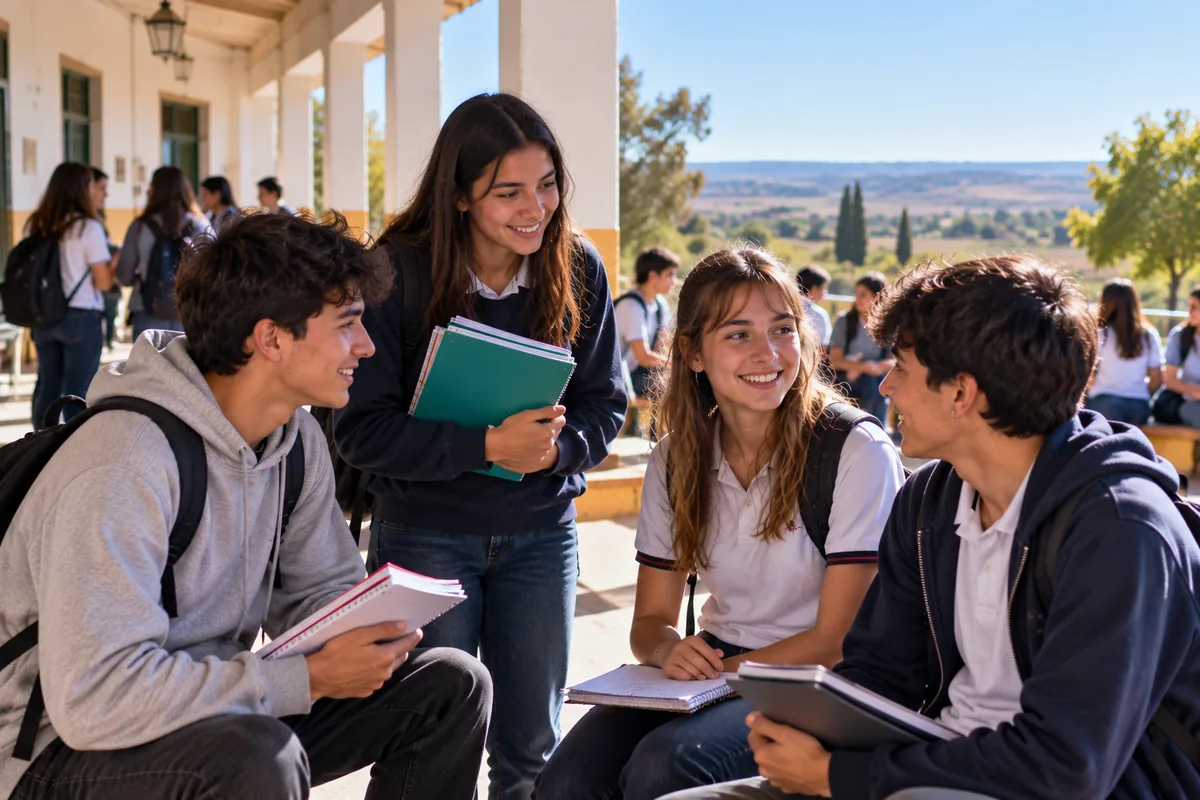 Becas provinciales: estudiantes de distintas provincias argentinas en una escuela