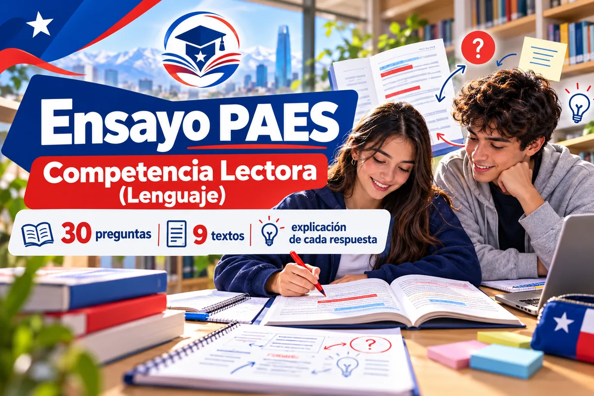 Estudiantes chilenos subrayan textos para el ensayo PAES de Competencia Lectora (Lenguaje)