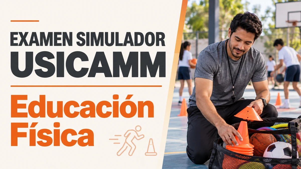 Portada del examen simulador USICAMM de Educación Física de Examenes.lat