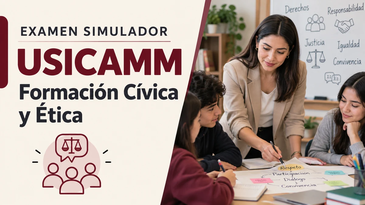 Portada del examen simulador USICAMM de Formación Cívica y Ética de Examenes.lat