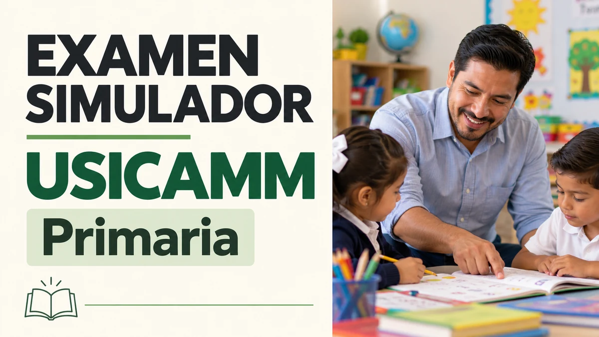 Portada del examen simulador USICAMM de Primaria de Examenes.lat