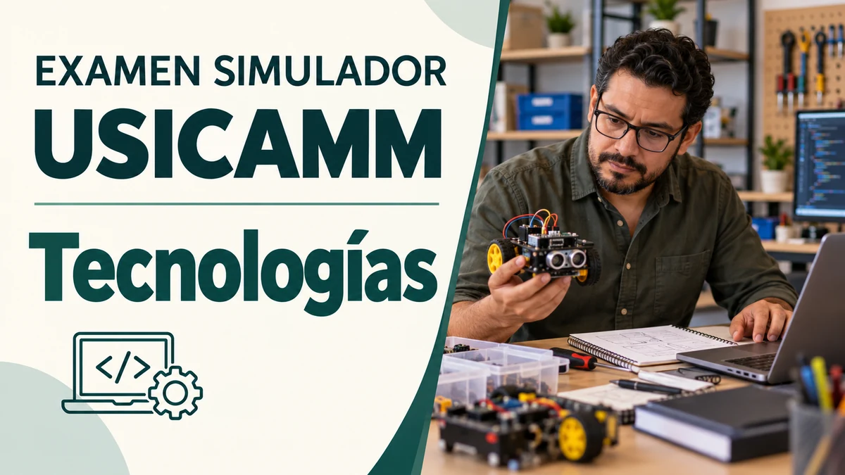 Portada del examen simulador USICAMM de Tecnologías de Examenes.lat