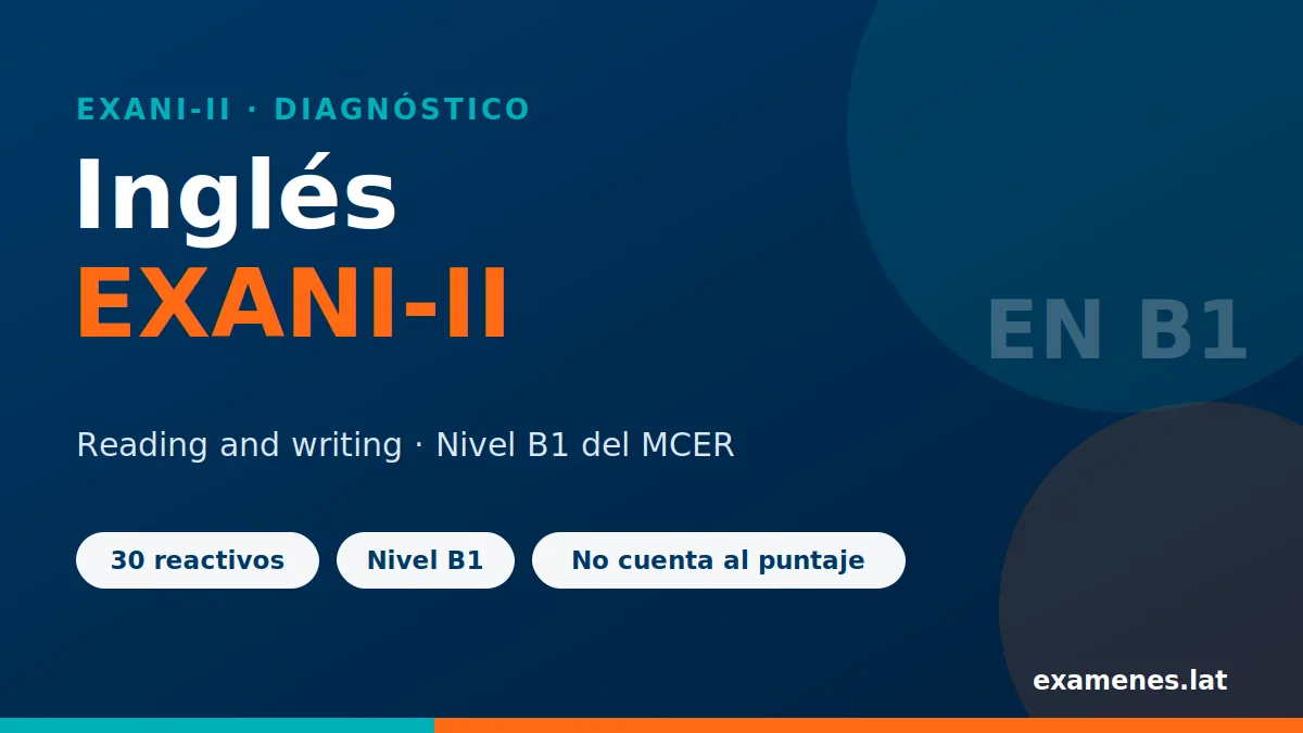 Portada del simulador de inglés EXANI-II nivel B1 de lectura y redacción