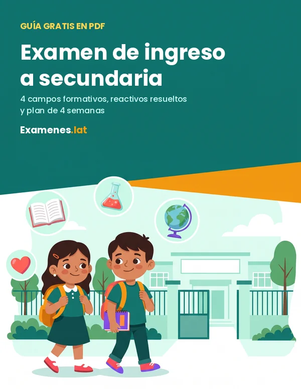 Portada de la guía para el examen de ingreso a secundaria de examenes.lat