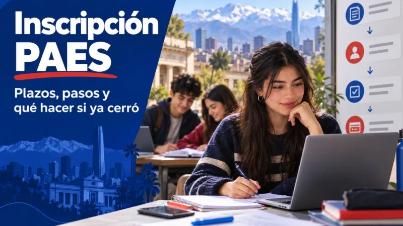 Estudiante realiza la inscripción PAES en línea desde su laptop