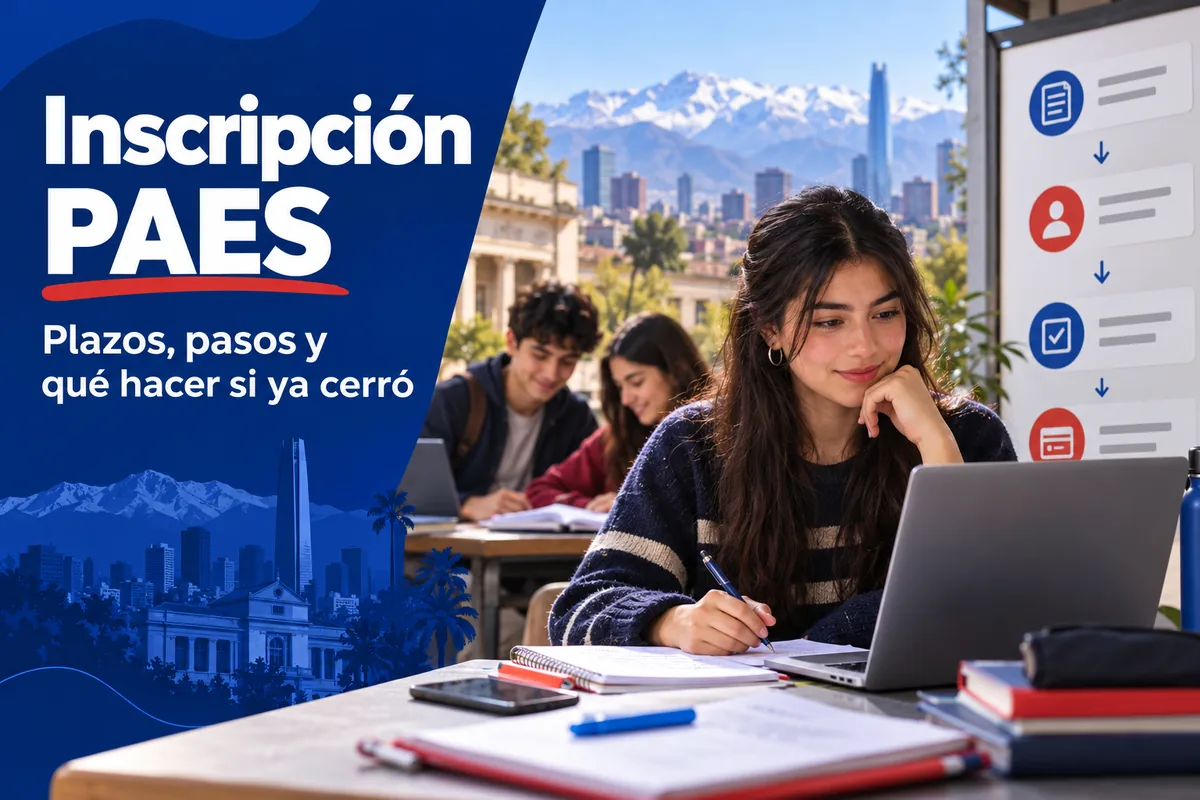 Estudiante realiza la inscripción PAES en línea desde su laptop