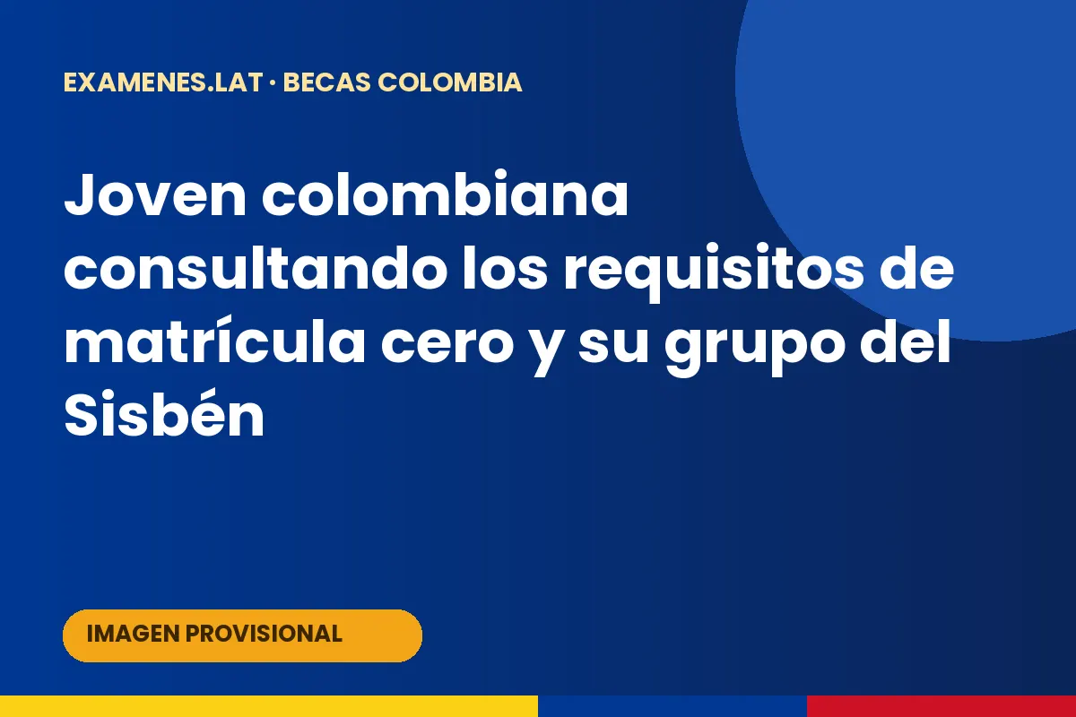 Joven colombiana consultando los requisitos de matrícula cero y su grupo del Sisbén