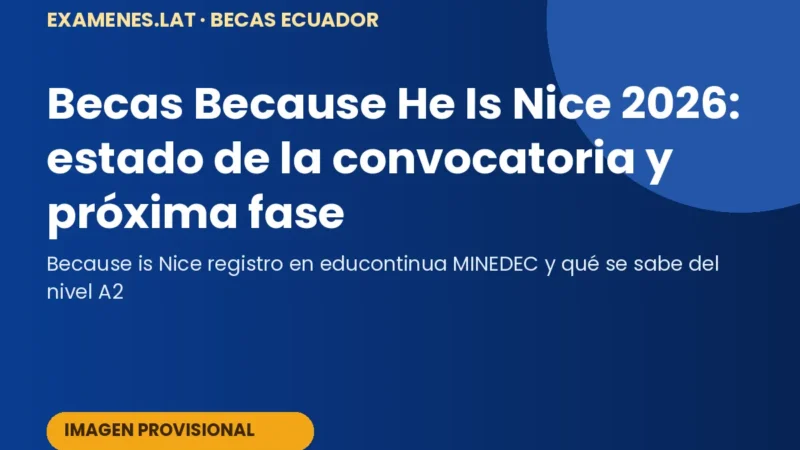 Joven ecuatoriano esperando la convocatoria de becas Because He Is Nice 2026