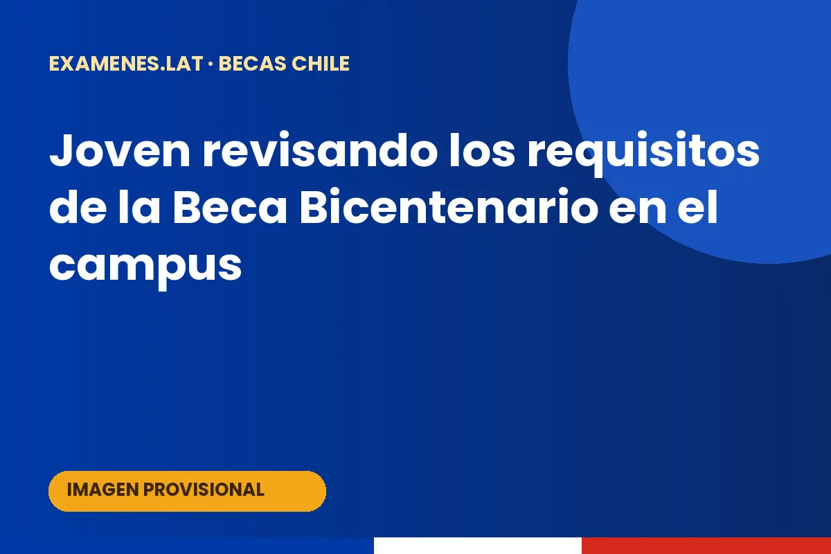 Joven revisando los requisitos de la Beca Bicentenario en el campus