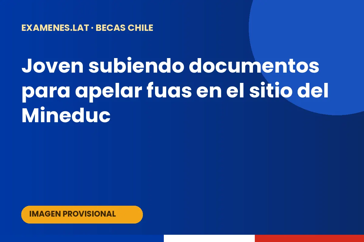 Joven subiendo documentos para apelar fuas en el sitio del Mineduc
