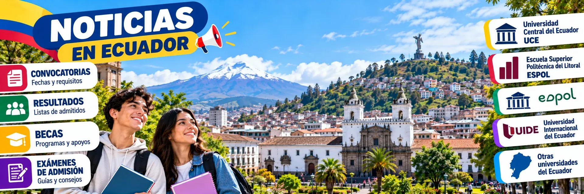 Noticias de admisión y becas en Ecuador: convocatorias, resultados y exámenes