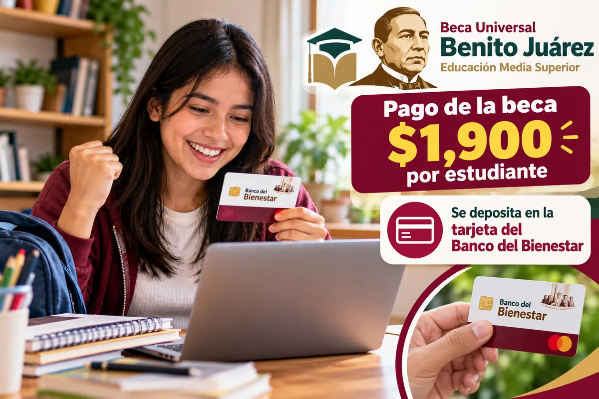 Pago de la Beca Benito Juárez: estudiante de bachillerato celebra el depósito de 1,900 pesos