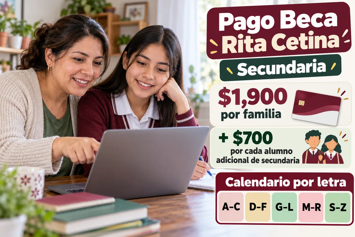 Pago de la Beca Rita Cetina secundaria: madre e hija revisan el calendario de pagos por letra