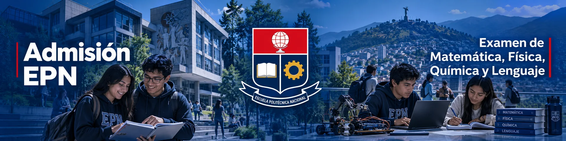 Aspirantes en la Escuela Politécnica Nacional de Quito: examen de Matemática, Física, Química y Lenguaje