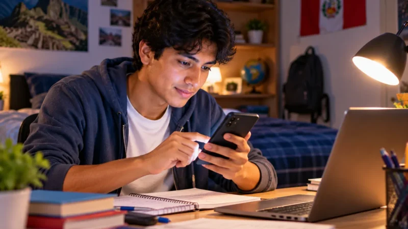 Postulante haciendo su inscripción en la Beca 18 convocatoria 2027 desde el celular