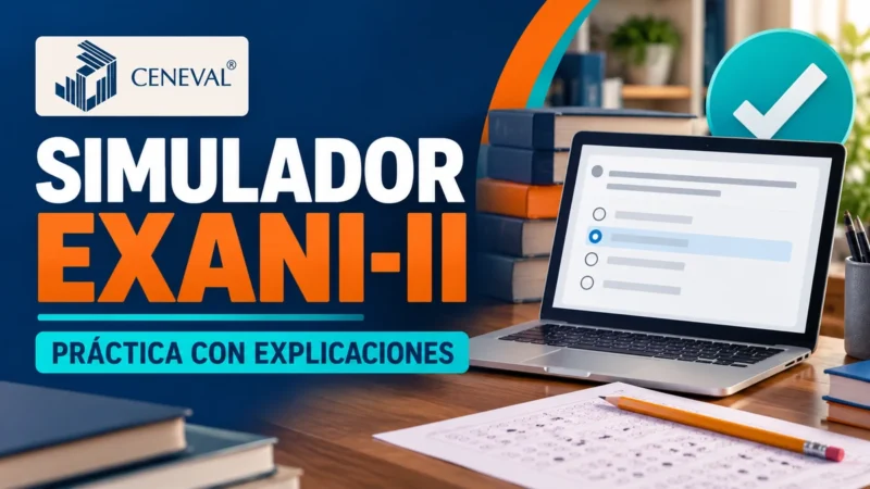 Simulador EXANI-II gratis con reactivos tipo CENEVAL y explicación de cada respuesta