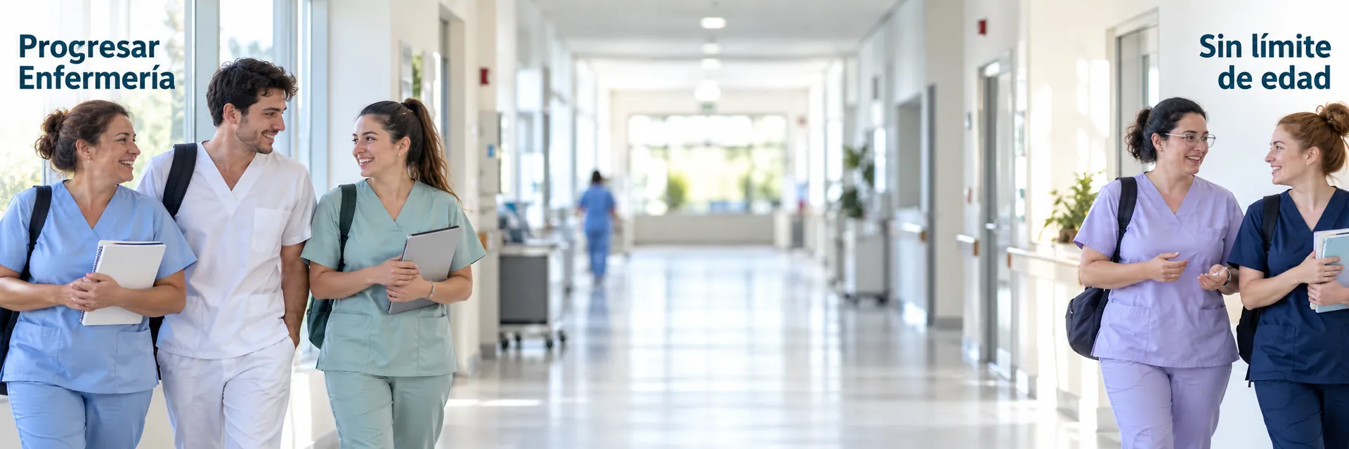 Progresar Enfermería panorámica de un pasillo de hospital escuela