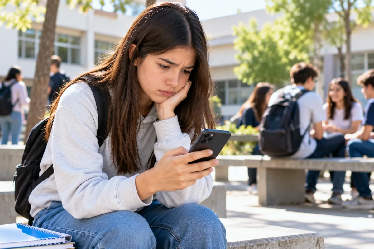 Reclamo Progresar: estudiante consultando el estado de su solicitud en el celular