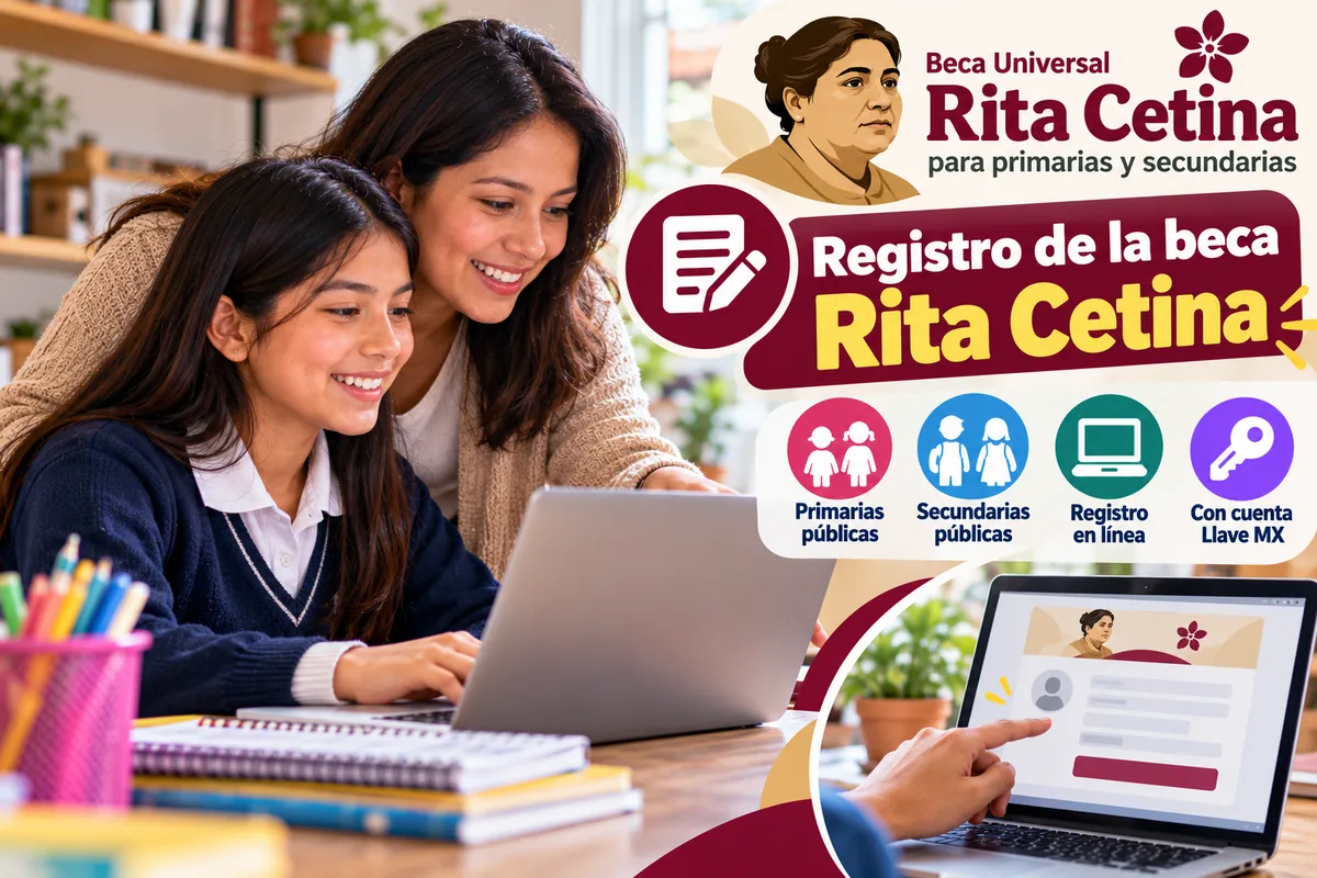 Registro de la Beca Rita Cetina: madre e hija se registran en línea con Llave MX