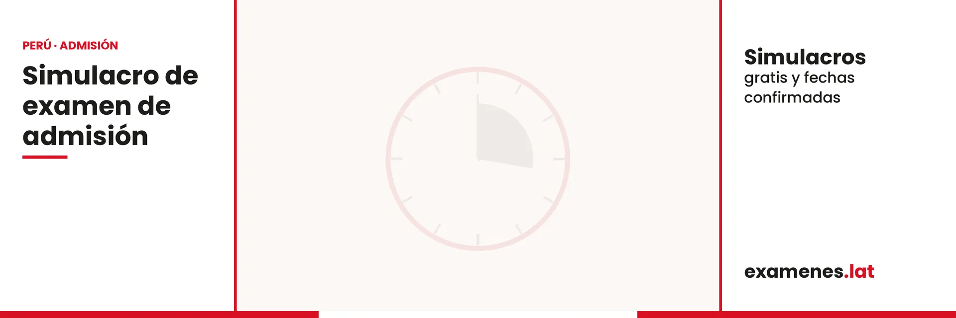 Escritorio con laptop, cuaderno y reloj listo para un simulacro