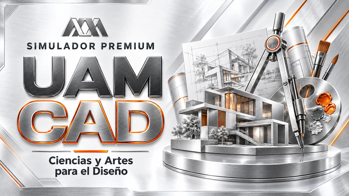 Portada del Simulador Premium UAM CAD (Ciencias y Artes para el Diseño) de Examenes.lat