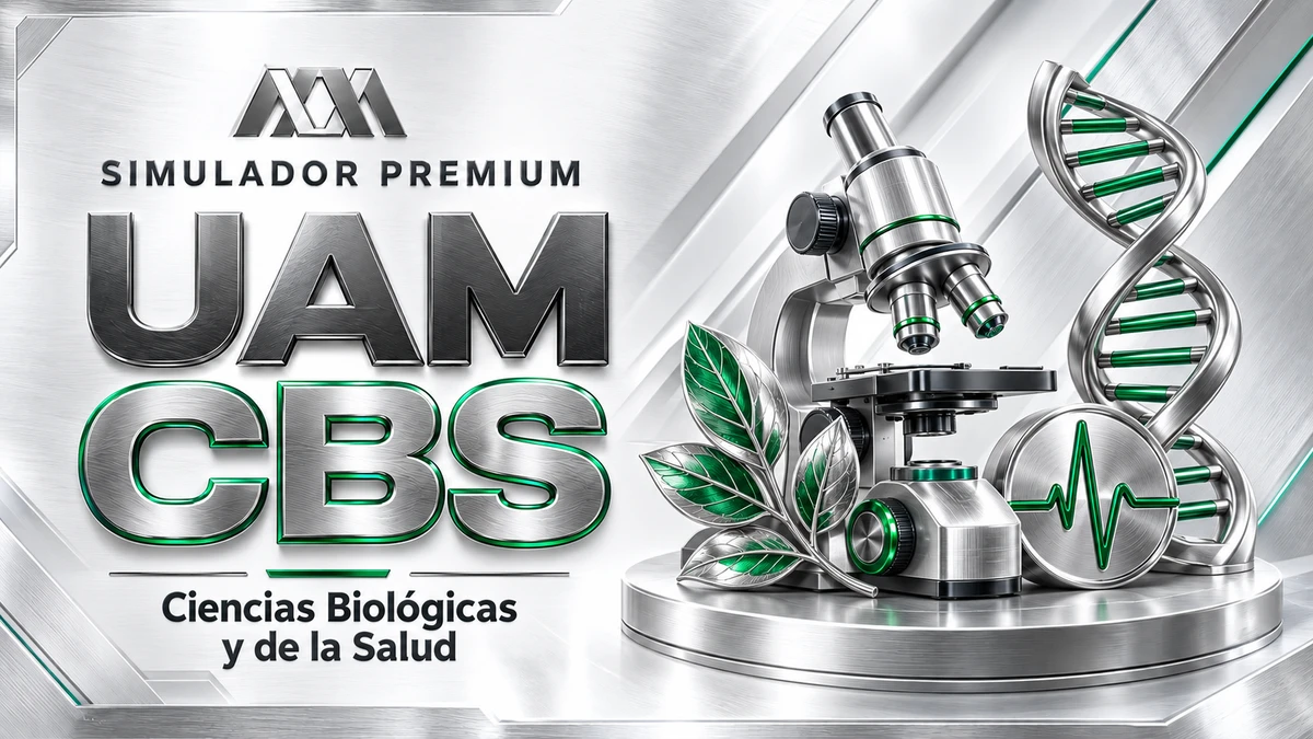Portada del Simulador Premium UAM CBS (Ciencias Biológicas y de la Salud) de Examenes.lat