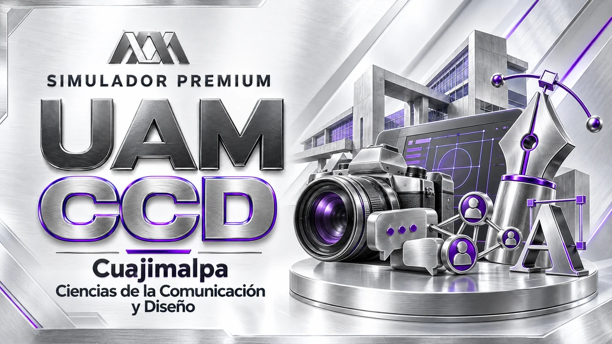 Portada del Simulador Premium UAM CCD (Ciencias de la Comunicación y Diseño) de Examenes.lat