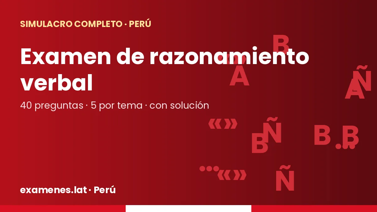Portada del simulacro completo de razonamiento verbal: 40 preguntas