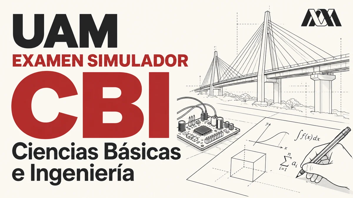 Portada del examen simulacro UAM CBI de Ciencias Básicas e Ingeniería en examenes.lat