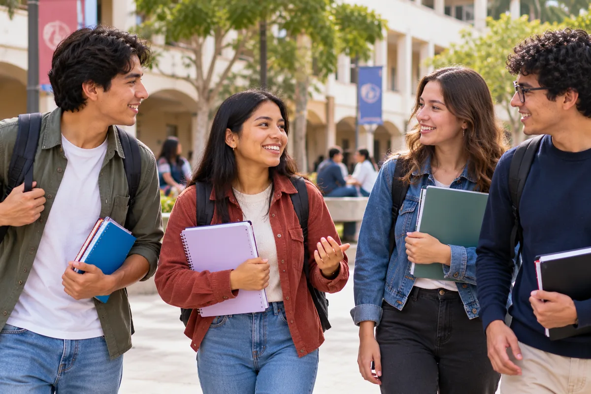 Universitaria peruana en intercambio con becas Alianza del Pacífico en un campus de Latinoamérica